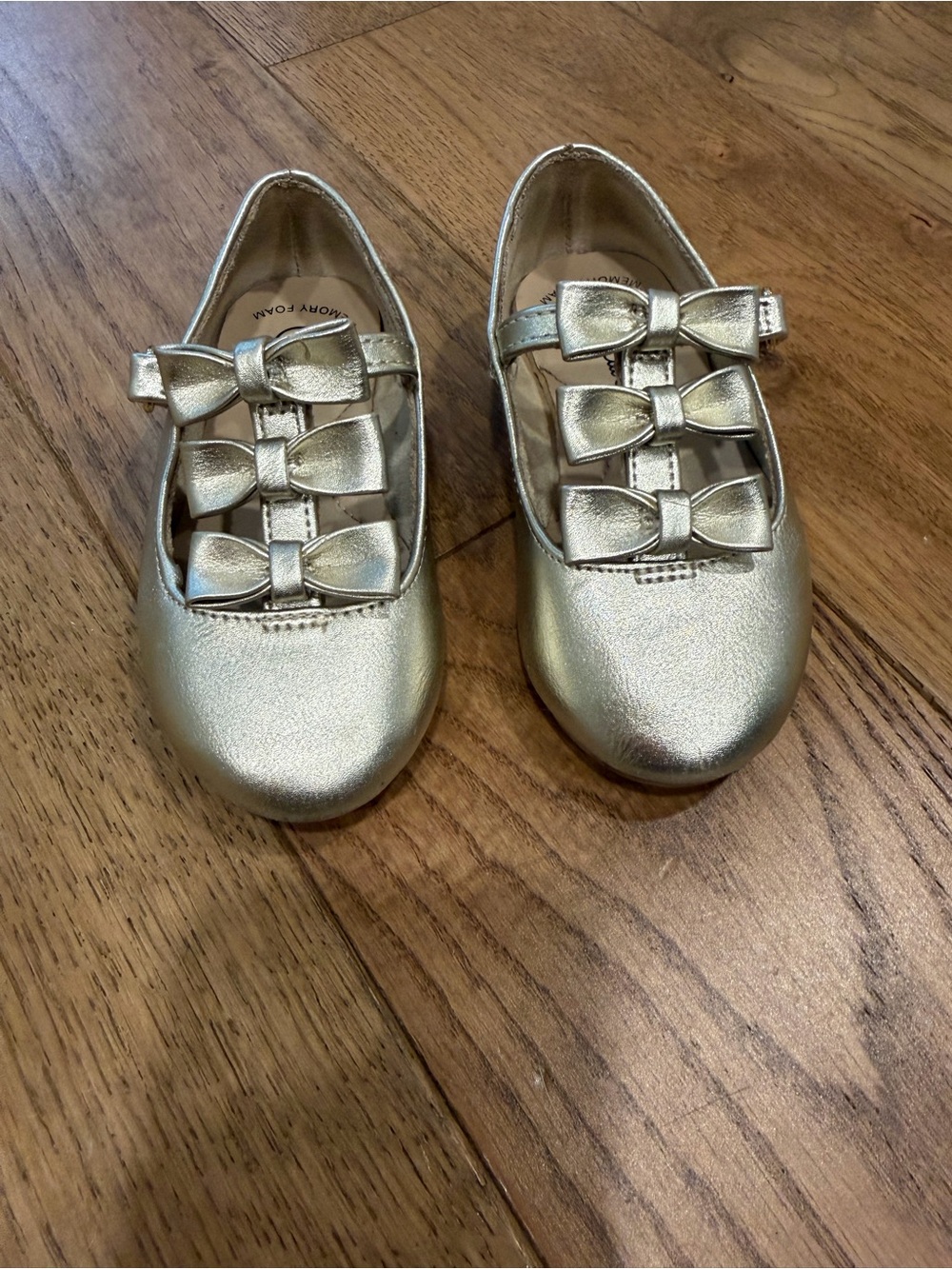 Cat & Jack Gold Bow Mary Jane Flats Girls US 6
